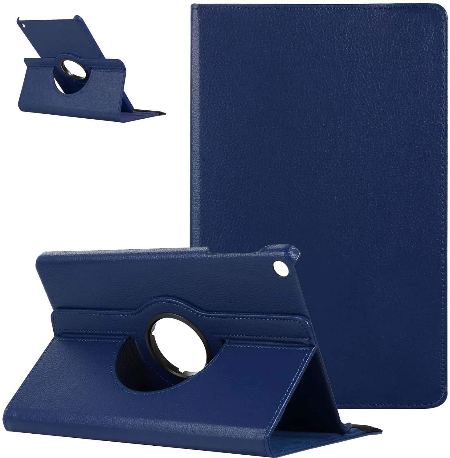 Case2go - Tablet hoes geschikt voor Samsung Galaxy Tab A7 - Draaibare Book Case Cover - 10.4 inch - Donker Blauw afbeelding