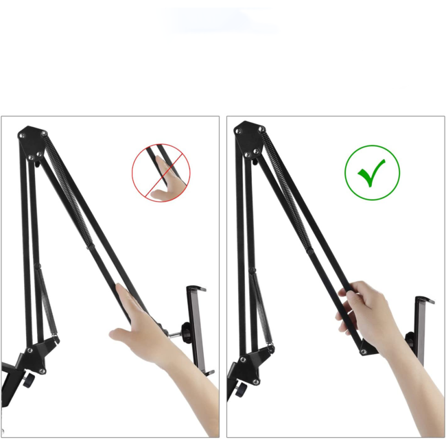 Case2go - Tablet Houder / Telefoonhouder voor bureau - Geschikt voor Tablet, Telefoon en Nintendo Switch - 360 graden verstelbaar - Zwart