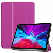 Case2go - Hoes voor de iPad Pro 12.9 (2020) - Tri-Fold Book Case - Paars
