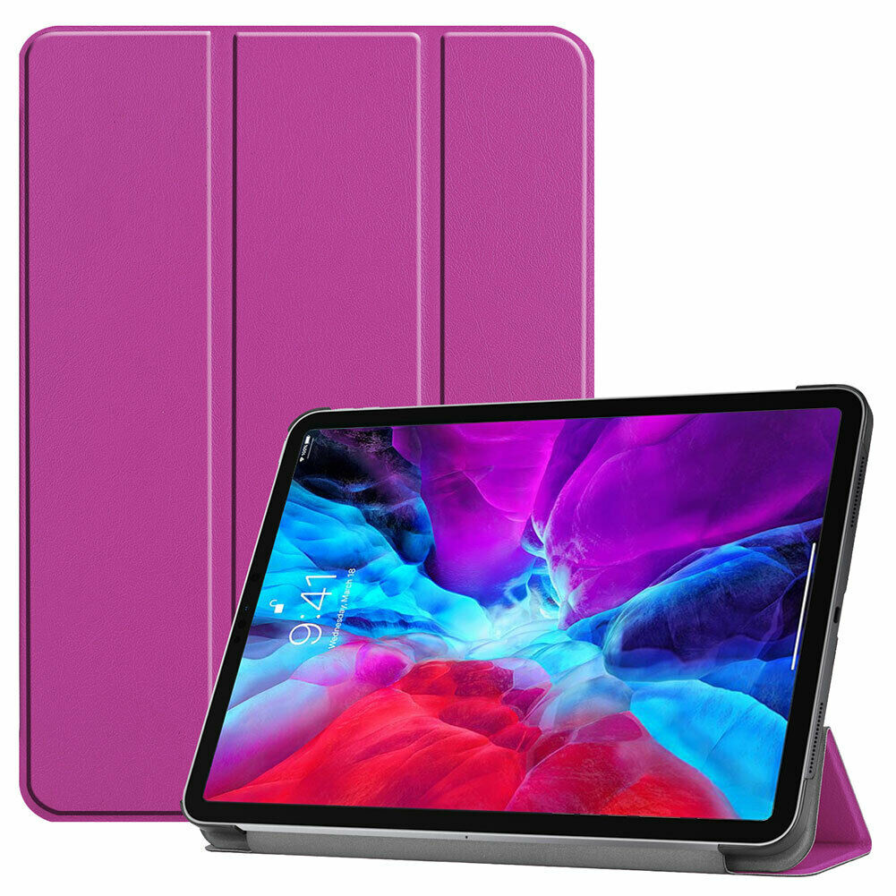 Tablet hoes geschikt voor iPad Pro 12.9 (2020) - Tri-Fold Book Case - Paars afbeelding