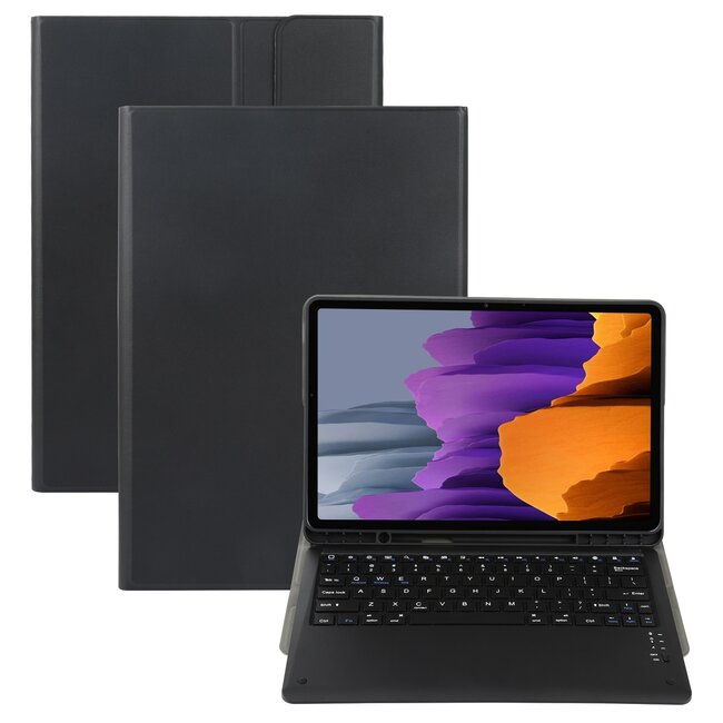 Case2go - Tablet Hoes geschikt voor Samsung Galaxy Tab S7 Plus (2020) - Bluetooth Toetsenbord hoes Met Pencil Houder - Zwart