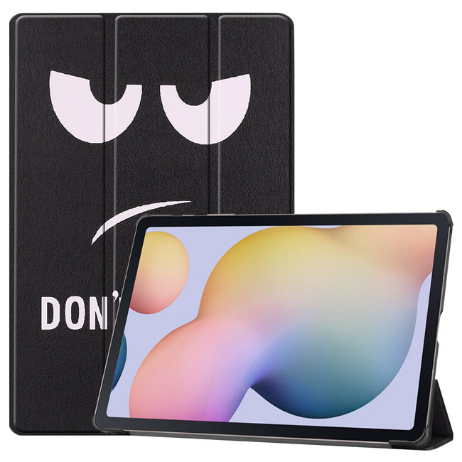 Case2go - Tablet hoes geschikt voor Samsung Galaxy Tab S8 Plus (2022) hoes - Tri-Fold Book Case - Don't Touch Me