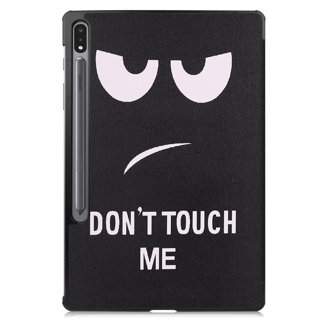 Case2go - Tablet hoes geschikt voor Samsung Galaxy Tab S8 Plus (2022) hoes - Tri-Fold Book Case - Don't Touch Me