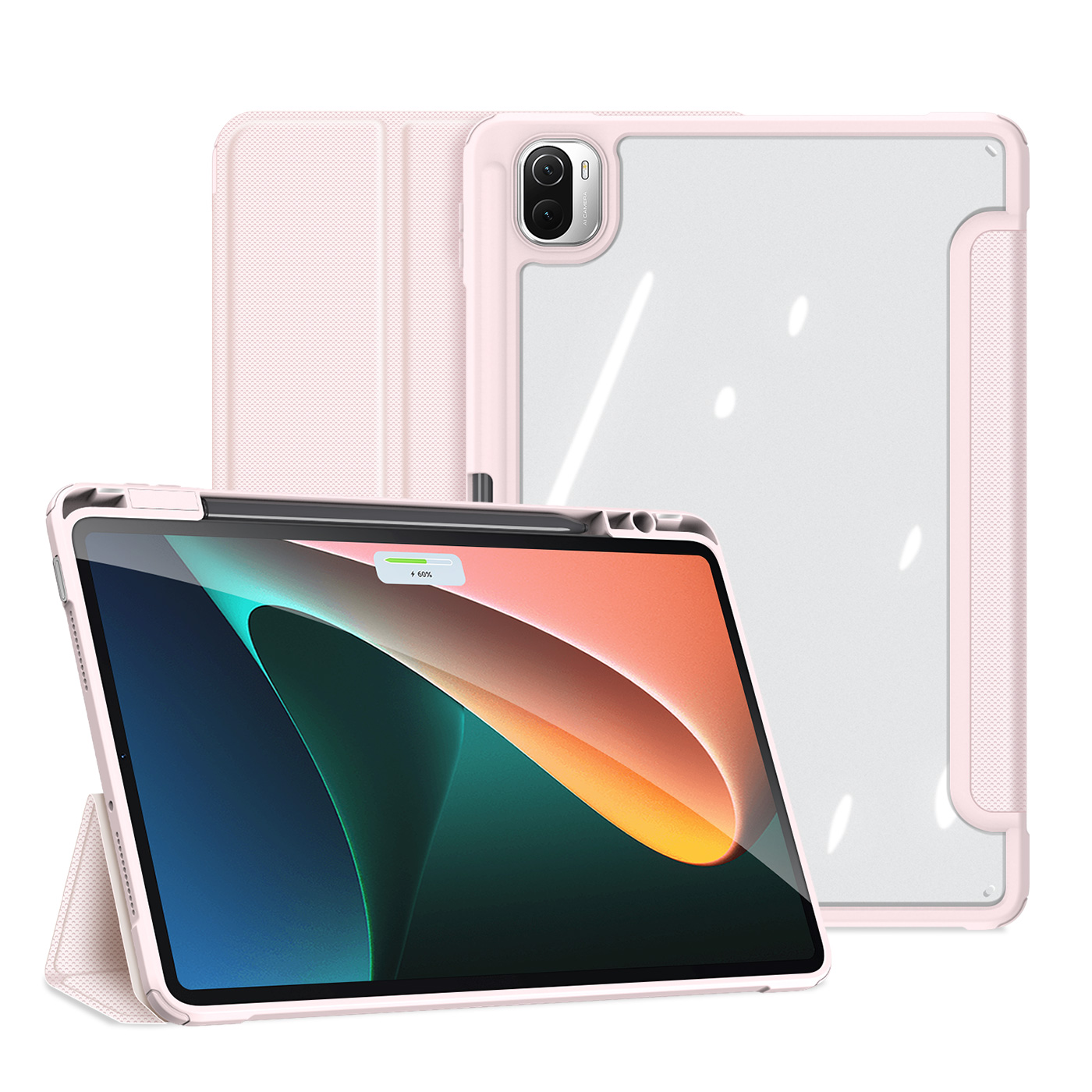 Dux Ducis - Tablet hoes geschikt voor xiaomi pad 5 / 5 Pro - Toby Series - Tri-Fold Book Case - Roze afbeelding