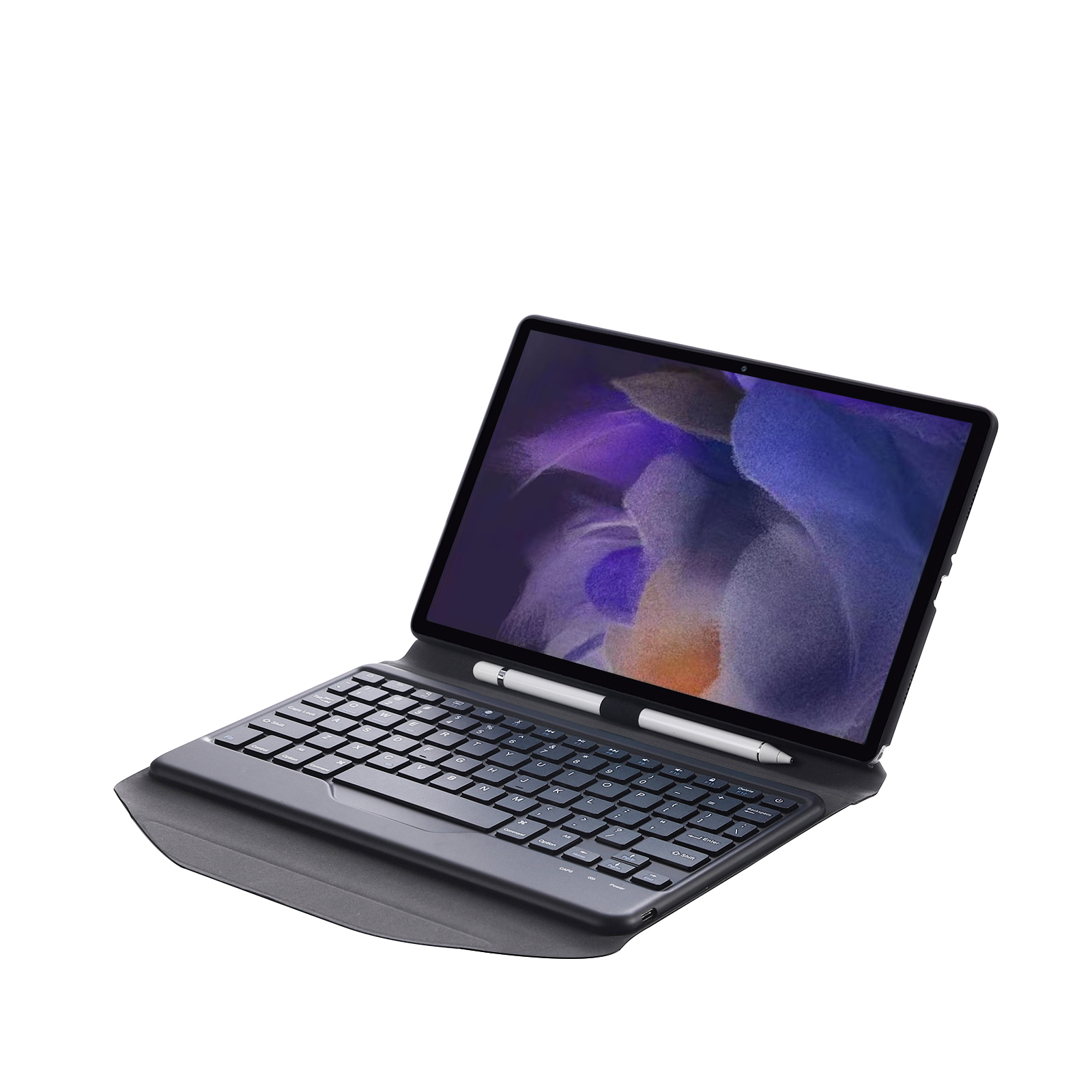 Case2go - Tablet Toetsenbord Hoes geschikt voor Samsung Galaxy Tab A8 (2021) 10.5 Inch - Bluetooth Toetsenbord Case met Stylus Pen Houder - Zwart afbeelding