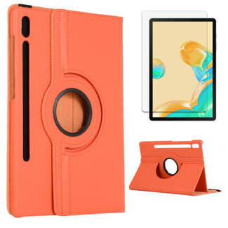 Case2go Case2go - Tablet hoes geschikt voor Samsung Galaxy Tab S8 Plus (2022) - Draaibare Book Case + Screenprotector - 12.4 Inch - Oranje