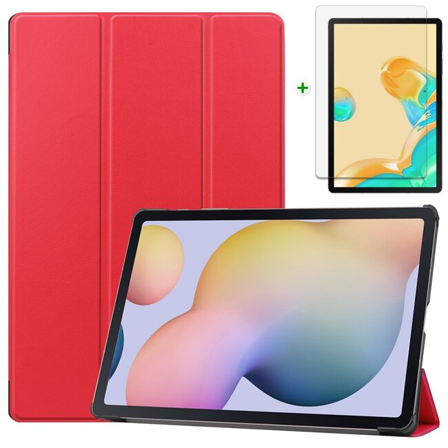 Samsung Galaxy Tab S7 FE Hoes en Screenprotector - 12.4 inch - Tablet hoes en Screenprotector  - Rood