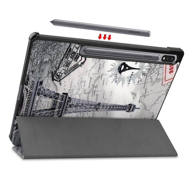 Samsung Galaxy Tab S7 FE Hoes en Screenprotector - 12.4 inch - Tablet hoes en Screenprotector  - Eiffeltoren