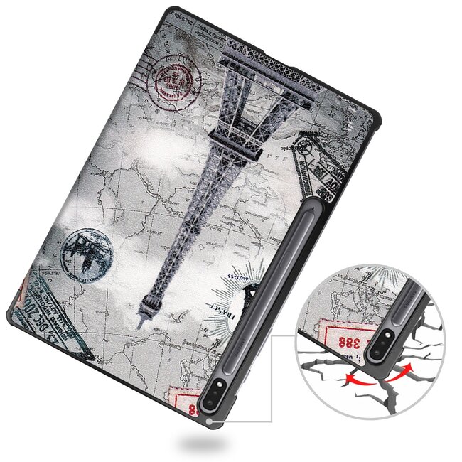 Samsung Galaxy Tab S7 FE Hoes en Screenprotector - 12.4 inch - Tablet hoes en Screenprotector  - Eiffeltoren