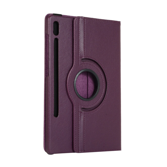 Case2go - Tablet hoes geschikt voor Samsung Galaxy Tab S7 FE - Draaibare Book Case Cover - 12.4 Inch - Paars