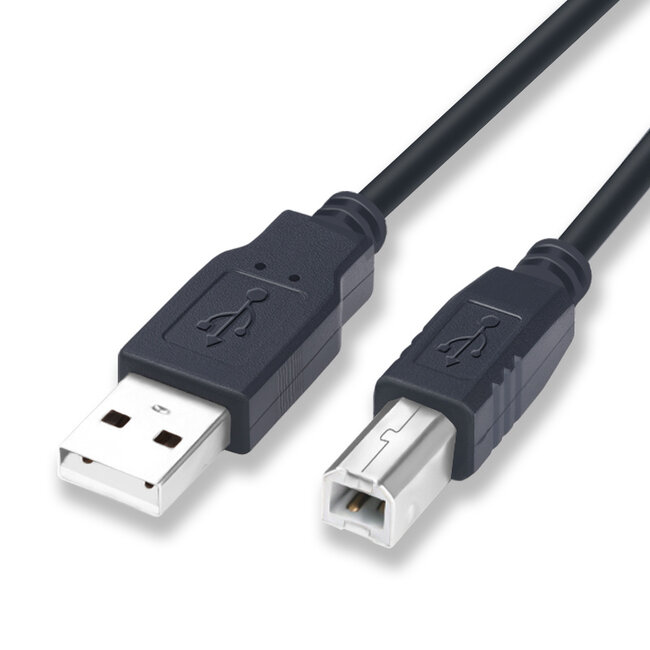 Printerkabel - Printer kabel usb - USB 2.0 A Male naar USB 2.0 B Male - 10 Meter - Zwart