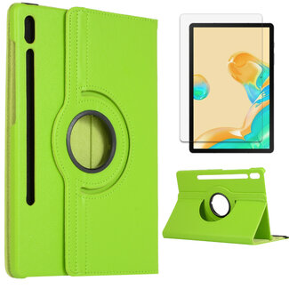 Case2go Case2go - Tablet hoes geschikt voor Samsung Galaxy Tab S7 FE (2021) - Draaibare Book Case + Screenprotector - 12.4 Inch - Groen