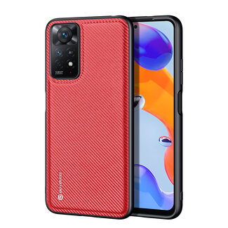 Dux Ducis - Telefoonhoesje geschikt voor de Xiaomi Redmi Note 11 Pro  - Fino Series - Back Cover - Rood