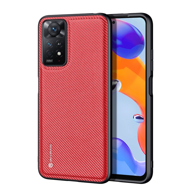 Dux Ducis - Telefoonhoesje geschikt voor de Xiaomi Redmi Note 11 Pro  - Fino Series - Back Cover - Rood