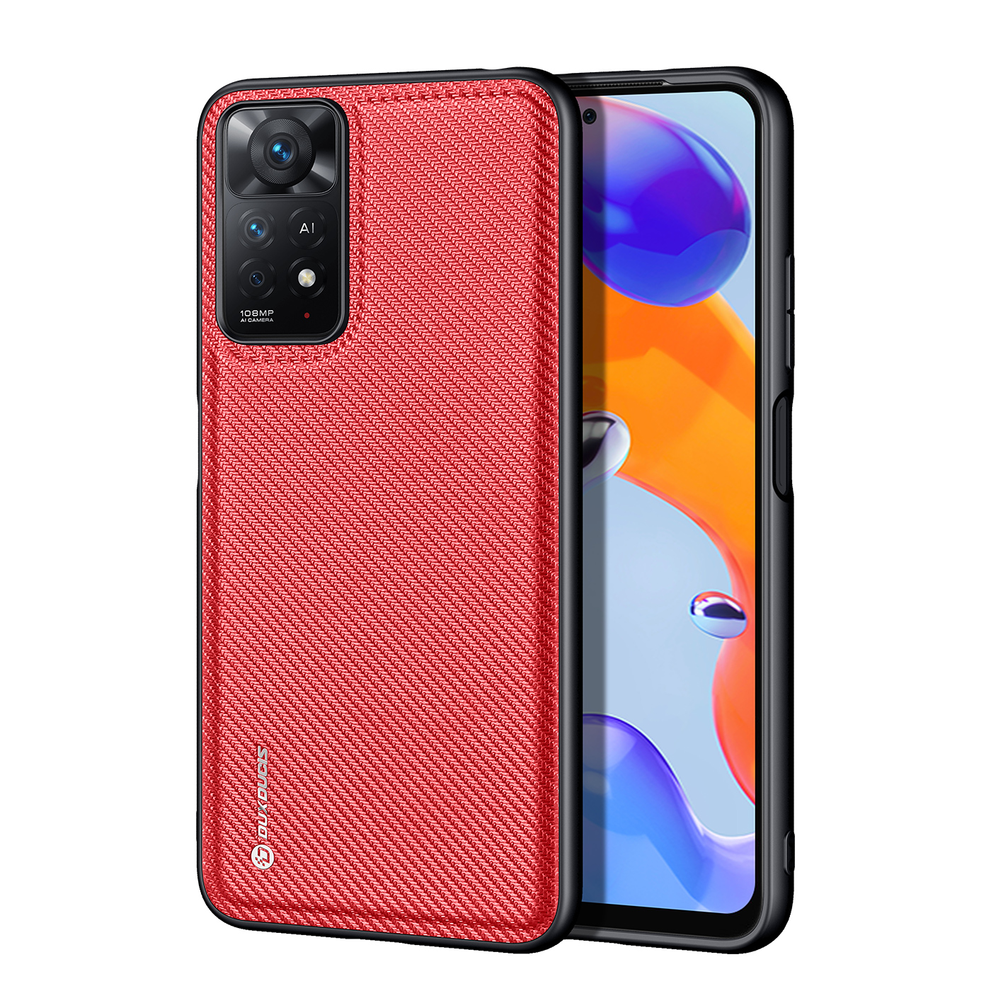 Dux Ducis - Telefoonhoesje geschikt voor de Xiaomi Redmi Note 11 Pro  - Fino Series - Back Cover - Rood afbeelding