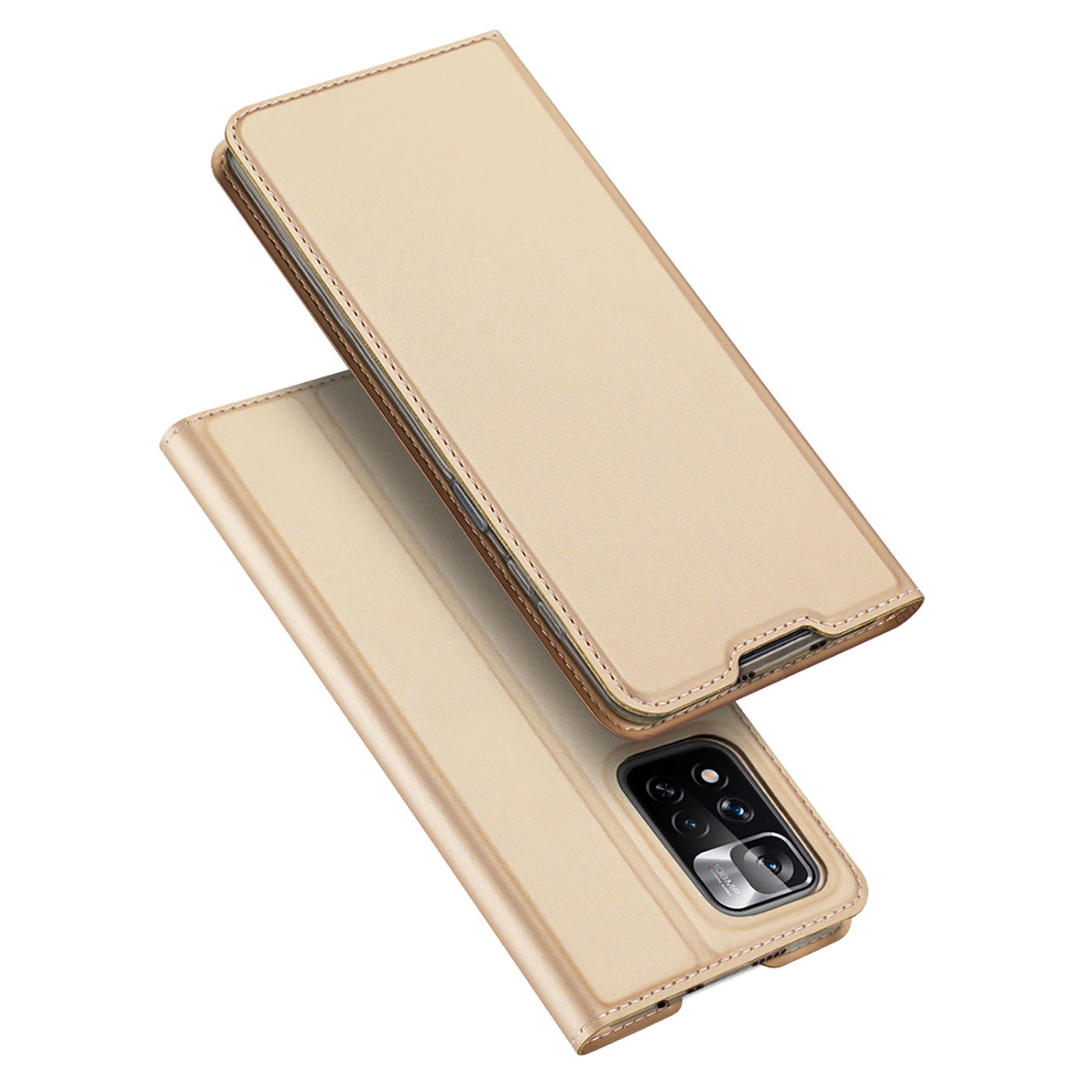 Dux Ducis - Telefoonhoesje geschikt voor Xiaomi Redmi Note 11 Pro Plus - Skin Pro Book Case - Goud afbeelding