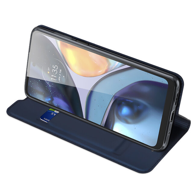 Dux Ducis - Telefoonhoesje geschikt voor Motorola Moto G22 - Skin Pro Book Case - Blauw