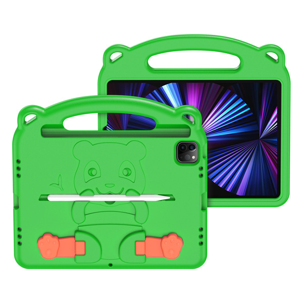 Dux Ducis - Tablethoes geschikt vooriPad Air 10.9 2020/2022 - iPad Pro 11 2018/2020/2022/2021 - Schokbestendige case met handvat - Panda Series - Groen afbeelding