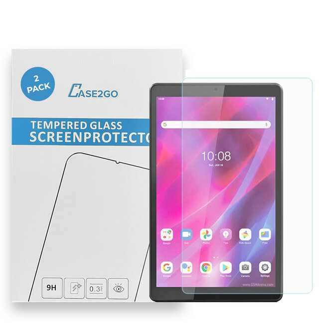 Tablet screenprotector geschikt voor Lenovo Tab M7 3rd Gen - Case-friendly screenprotector - 2 stuks - Tempered Glass - Transparant