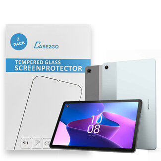 Case2go Tablet screenprotector geschikt voor Lenovo tab M10 Plus 3rd Gen - Case-friendly screenprotector - 2 stuks - Tempered Glass - Transparant