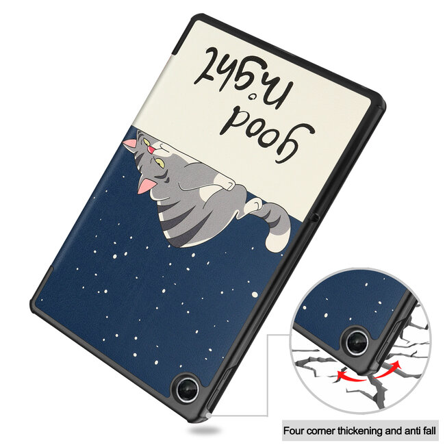 Tablet hoes geschikt voor Lenovo Tab M10 Plus (3e generatie) 10.6 inch - Tri-Fold Book Case - Good Night