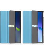 Case2go Tablet hoes voor Lenovo Tab M10 Plus (3e generatie) 10.6 inch - Tri-Fold Book Case - Licht Blauw