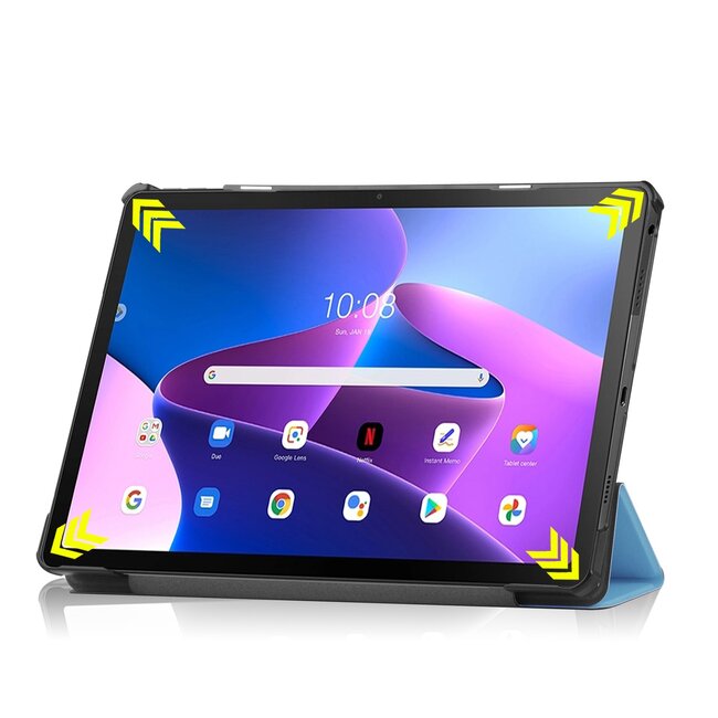 Tablet hoes geschikt voor Lenovo Tab M10 Plus (3e generatie) 10.6 inch - Tri-Fold Book Case - Licht Blauw