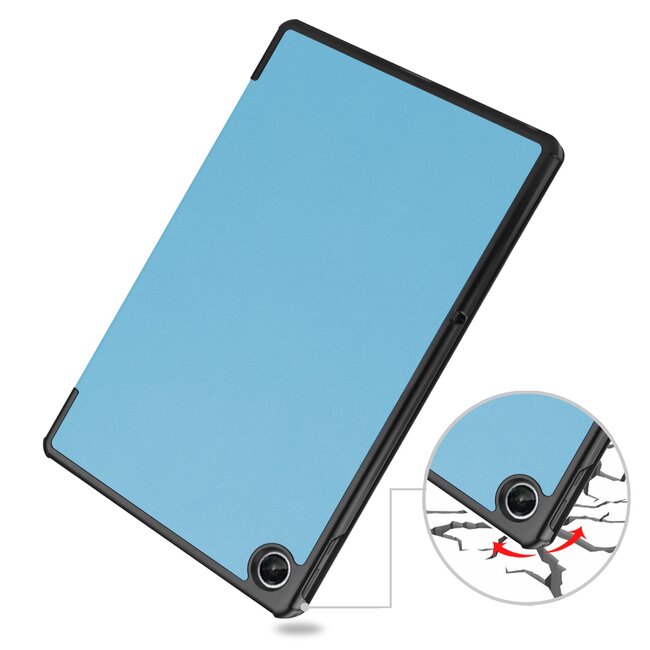 Tablet hoes geschikt voor Lenovo Tab M10 Plus (3e generatie) 10.6 inch - Tri-Fold Book Case - Licht Blauw