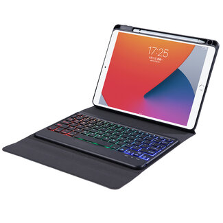 Case2go Bluetooth Keyboard Case geschikt voor Apple iPad 9.7 (2017/2018) - QWERTY Toetsenbord met verlichting - Zwart