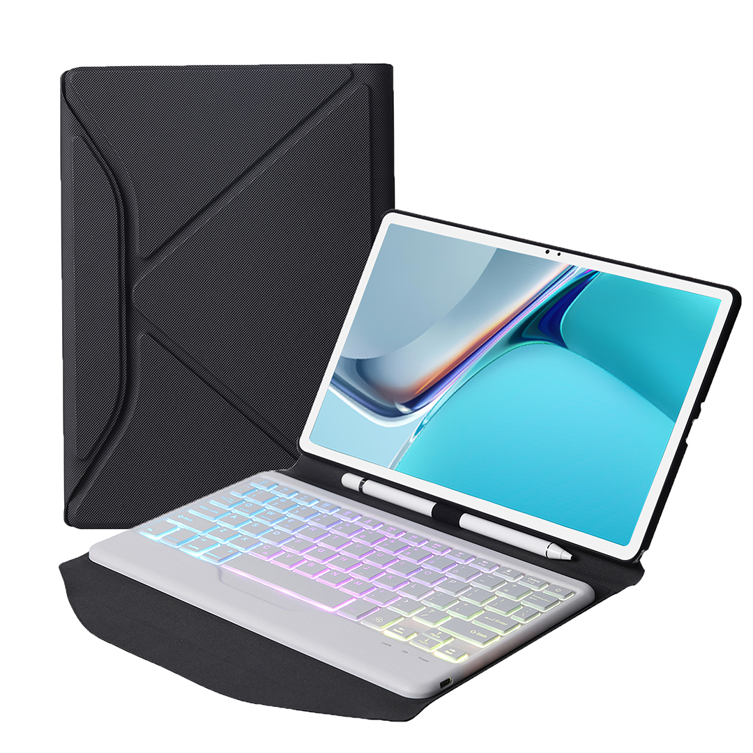 Bluetooth Keyboard geschikt voor Huawei Matepad 11 (2021) - QWERTY Toetsenbord met verlichting - Wit afbeelding