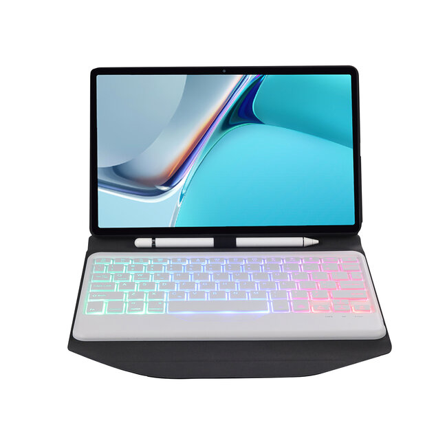 Bluetooth Keyboard geschikt voor Huawei Matepad 11 (2021) - QWERTY Toetsenbord met verlichting - Wit