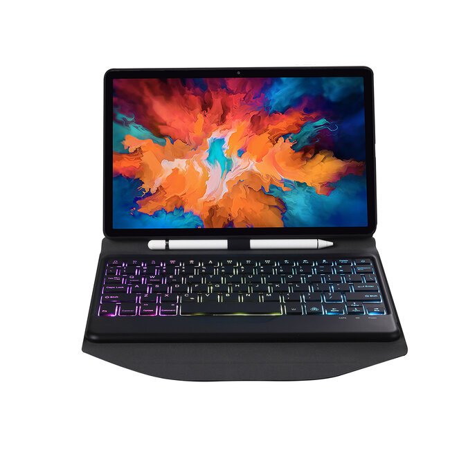 Bluetooth Keyboard Case geschikt voor Lenovo Tab P11 Pro - 11.5 inch hoes - QWERTY Toetsenbord met verlichting - Zwart