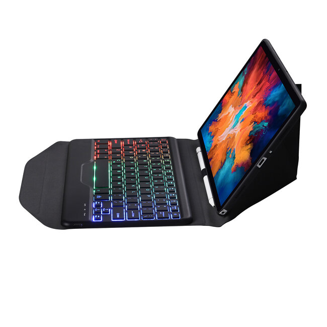 Bluetooth Keyboard Case geschikt voor Lenovo Tab P11 Pro - 11.5 inch hoes - QWERTY Toetsenbord met verlichting - Zwart
