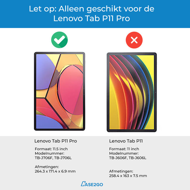 Bluetooth Keyboard Case geschikt voor Lenovo Tab P11 Pro - 11.5 inch hoes - QWERTY Toetsenbord met verlichting - Wit