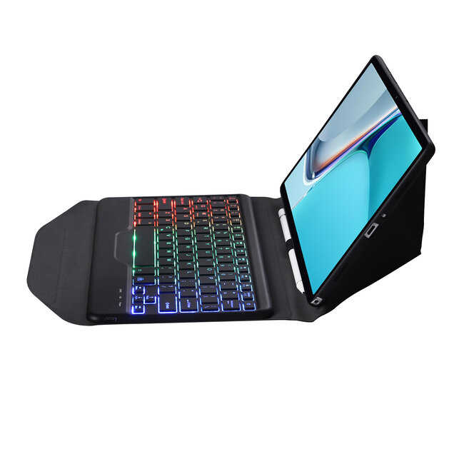Bluetooth Keyboard geschikt voor Huawei Matepad 11 (2021) - QWERTY Toetsenbord met verlichting - Zwart