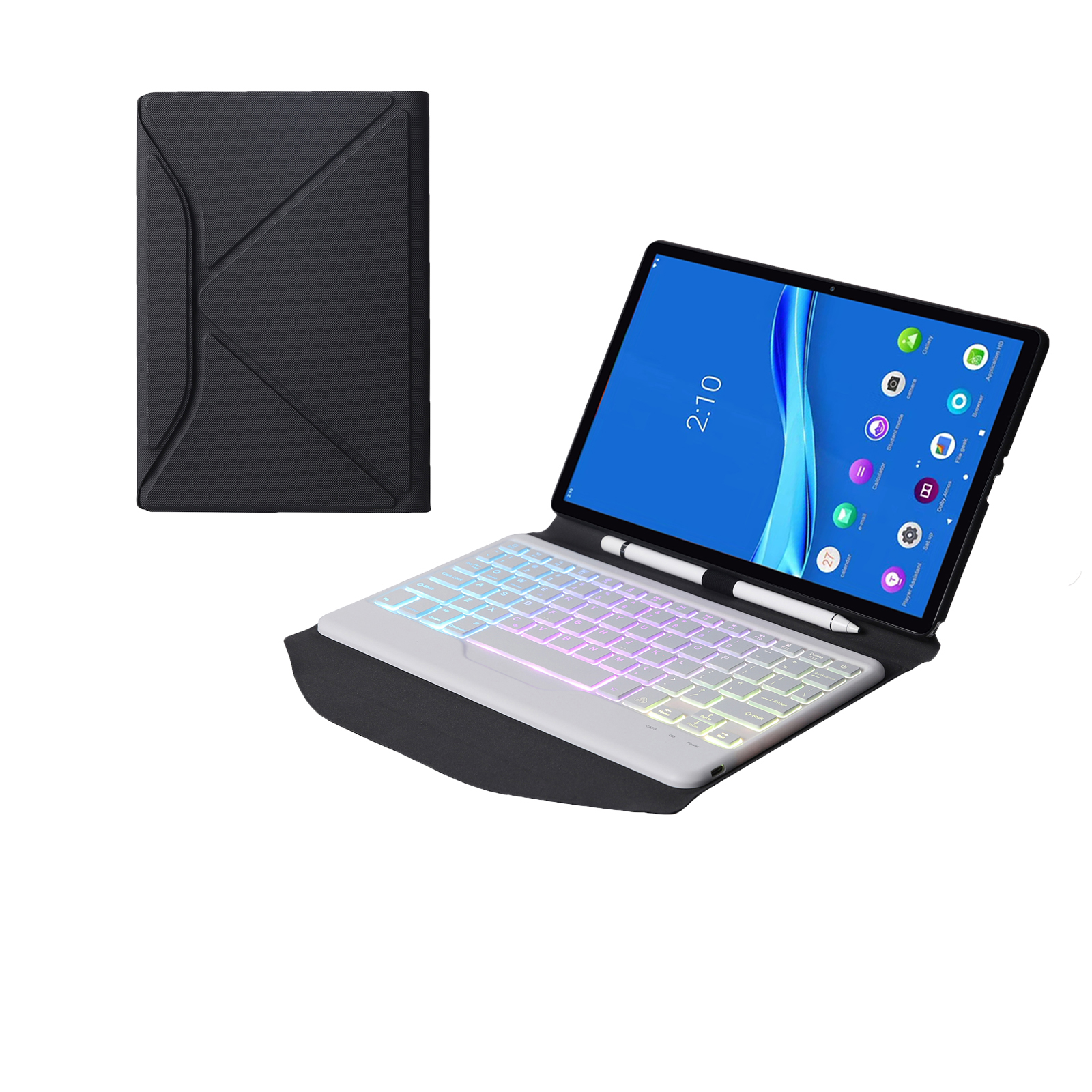 stilte Waakzaamheid Dij Tablet Toetsenbord Hoes met Verlichting geschikt voor Lenovo Tab M10 Plus -  Met Draadloos Bluetooth Keyboard en Stylus pen houder - Wit | Case2go.nl