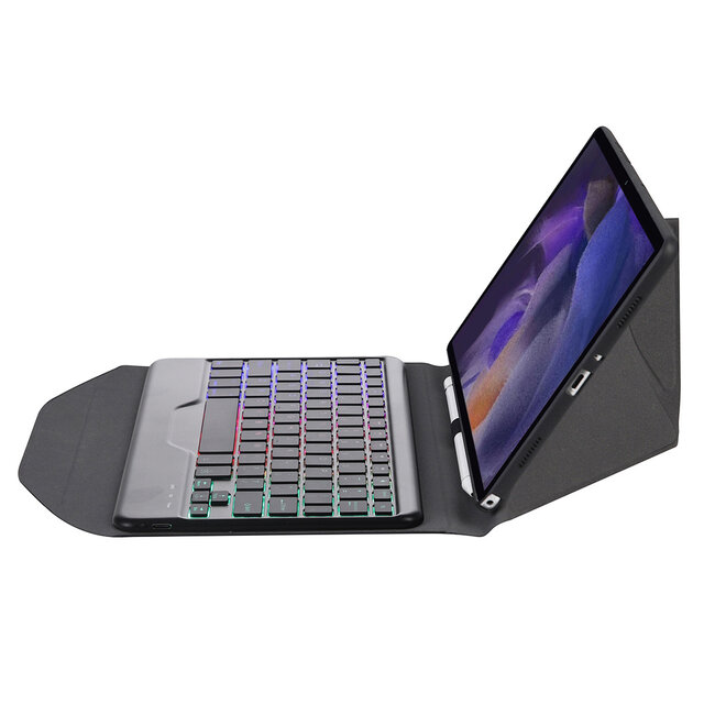 Bluetooth Keyboard Case geschikt voor Samsung Galaxy Tab A8 (2021) - 10.5 inch hoes - QWERTY Toetsenbord met verlichting - Zwart