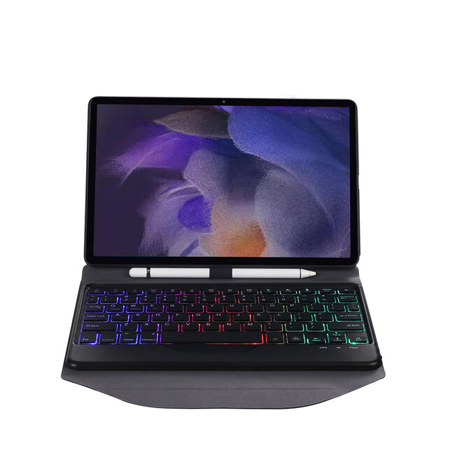 Bluetooth Keyboard Case geschikt voor Samsung Galaxy Tab A8 (2021) - 10.5 inch hoes - QWERTY Toetsenbord met verlichting - Zwart