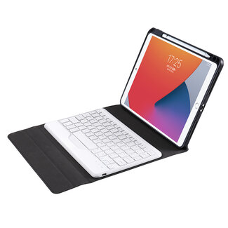 Case2go Tablet Toetsenbord Hoes geschikt voor Apple iPad  9.7 (2018) - Met Draadloos Bluetooth Keyboard en Stylus pen houder - Wit