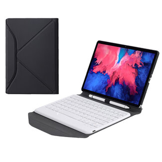 Case2go Tablet Toetsenbord Hoes geschikt voor Lenovo Tab P11/P11 Plus - Met Draadloos Bluetooth Keyboard en Stylus pen houder - Wit