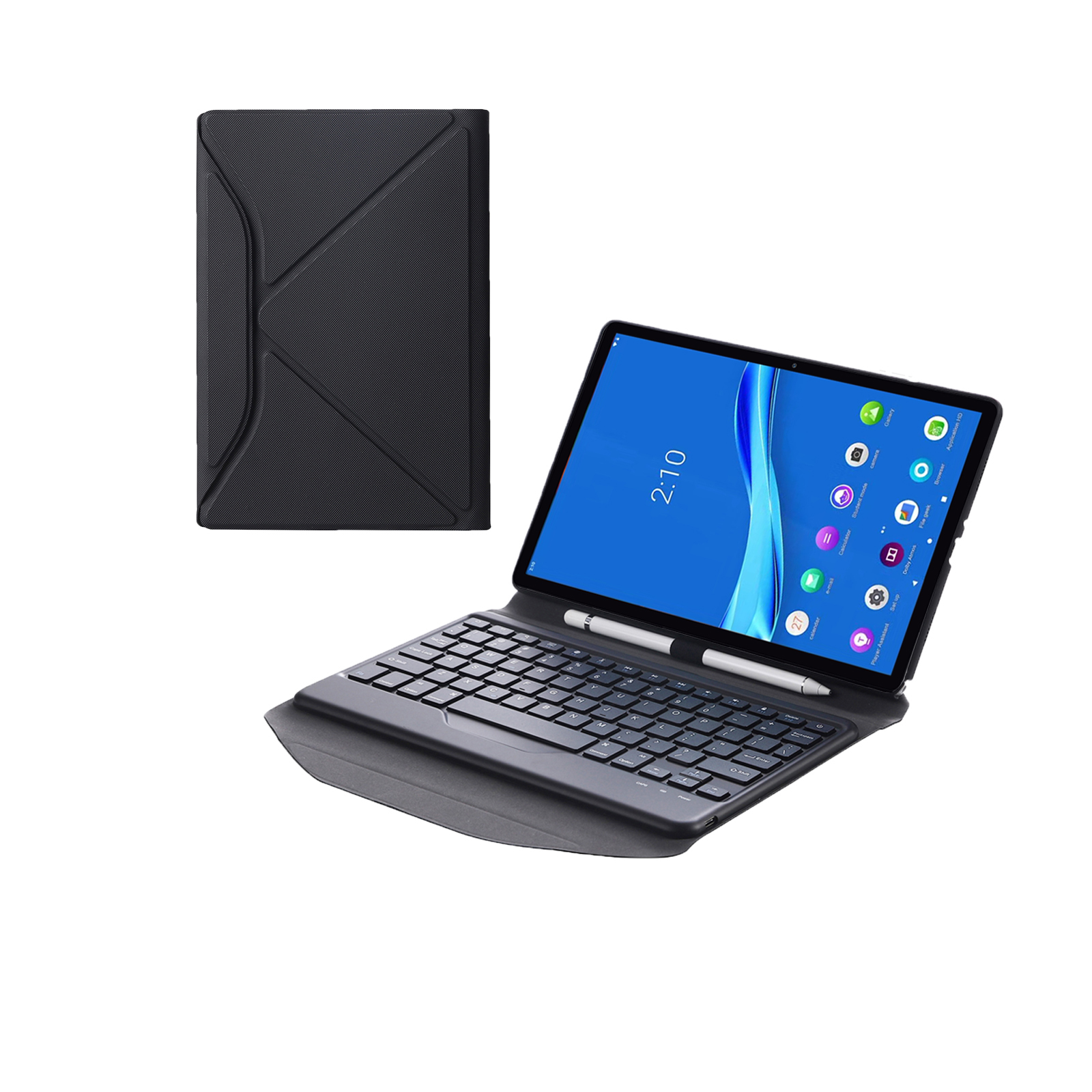 Case2go Tablet Toetsenbord Hoes voor Lenovo Tab M10 Plus (2de generatie) 10.3 inch - Met Draadloos Bluetooth Keyboard en Stylus - | Case2go.nl