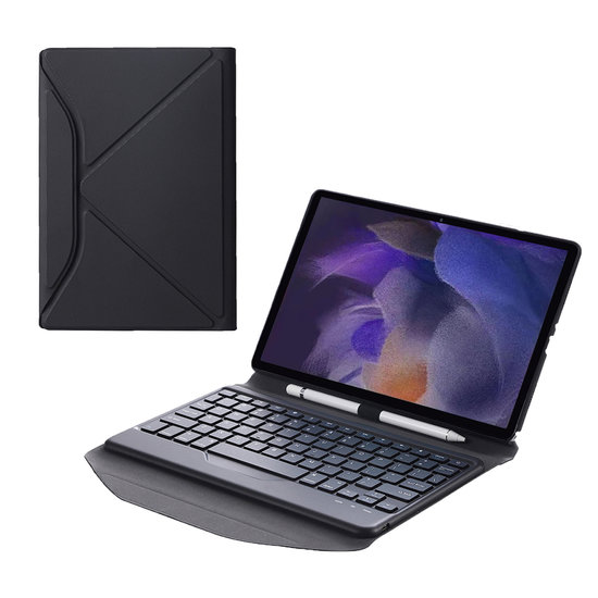 Case2go Tablet Toetsenbord Hoes geschikt voor Samsung Galaxy Tab A8 (2021)  - Met Draadloos Bluetooth Keyboard en Stylus pen houder - Zwart