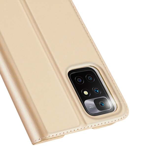 Dux Ducis - Telefoon Hoesje geschikt voor Xiaomi Redmi 10 5G Hoes - Skin Pro Book Case - Goud