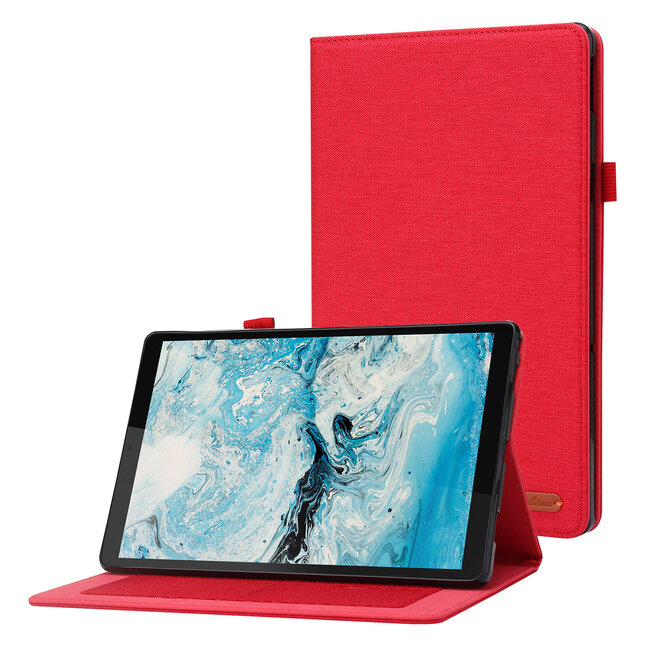 Tablet hoes geschikt voor Lenovo Tab M10 Plus (3e generatie) 10.6 inch - Book Case met Soft TPU houder - Rood