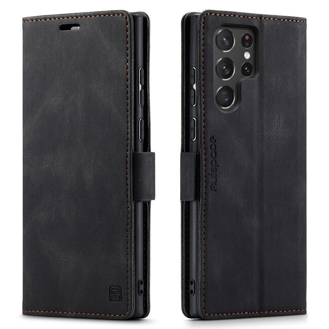 Hoesje geschikt voor Samsung Galaxy S22 Ultra 5G - Wallet Book Case - Magneetsluiting - met RFID bescherming - Zwart