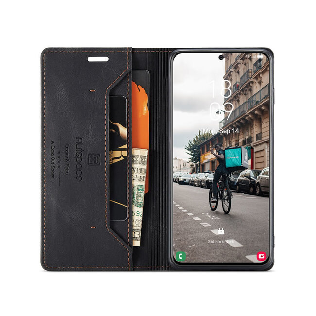 Hoesje geschikt voor Samsung Galaxy S22 Plus 5G - Wallet Book Case - Magneetsluiting - met RFID bescherming - Zwart