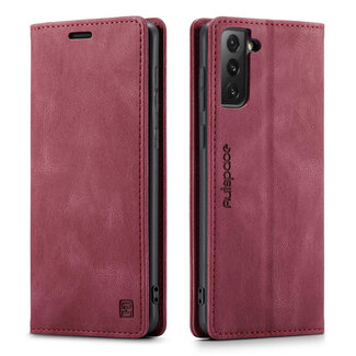 CaseMe Hoesje geschikt voor Samsung Galaxy S22 5G - Wallet Book Case - Magneetsluiting - met RFID bescherming - Rood