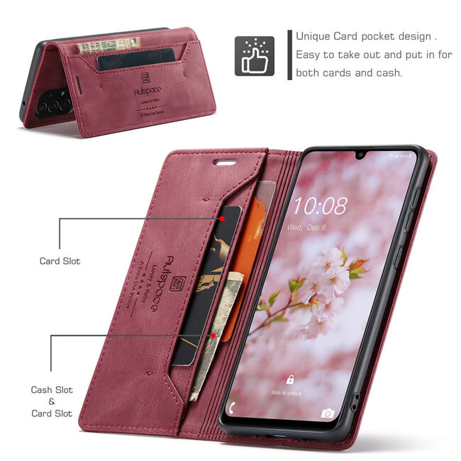 Hoesje geschikt voor Samsung Galaxy A33 5G - Wallet Book Case - Magneetsluiting - met RFID bescherming - Rood