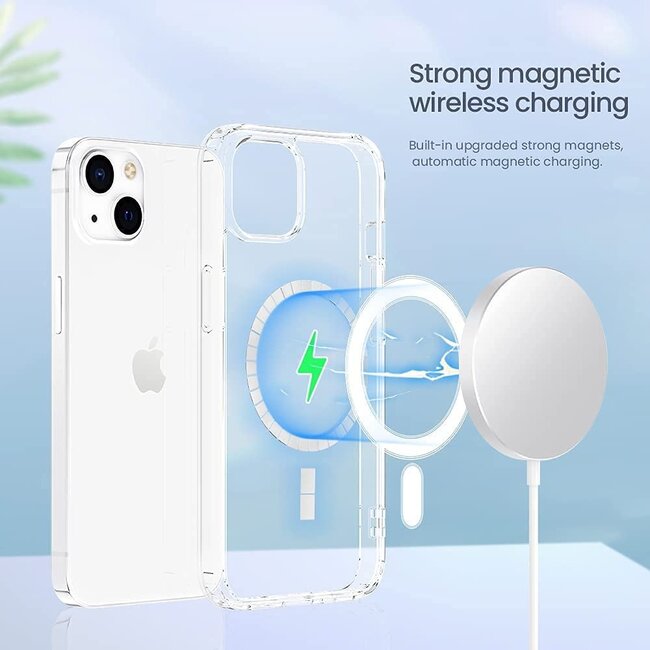 Hoesje geschikt voor iPhone 13 Mini met magnetische ring - Siliconen - Doorzichtige Back Cover - Shockproof - Transparant