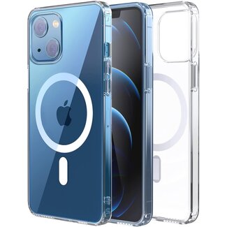 Case2go Hoesje geschikt voor iPhone 13 Pro Max met magnetische ring - Siliconen - Doorzichtige Back Cover - Shockproof - Transparant